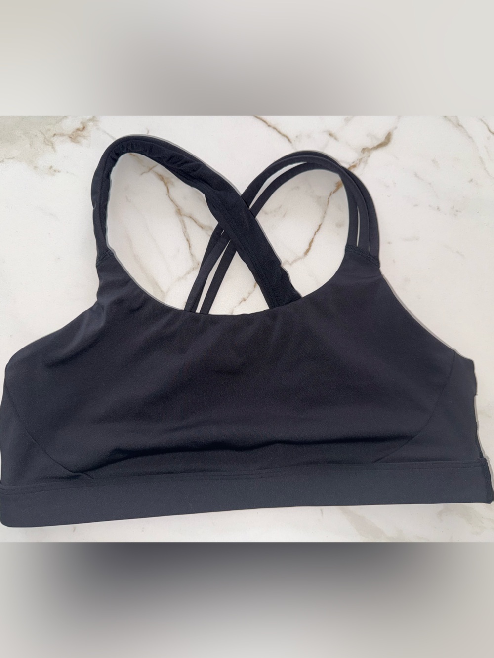 Athleta Black Strappy Crossback Sports Bra